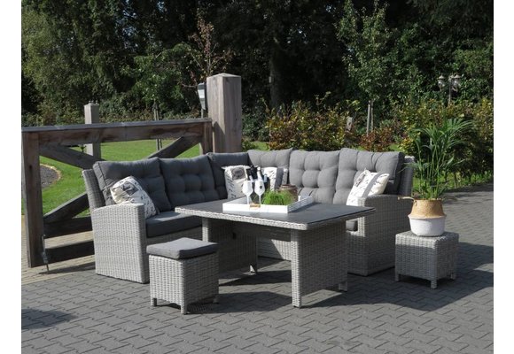 Hocker Dublin 40 x 40 cm | Mystic Grau | Rattan