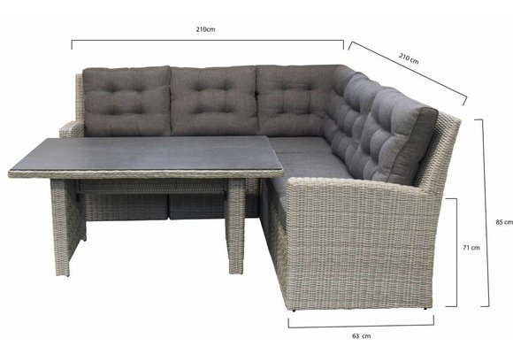 90-Grad-Eckteil Dublin | Mystic Grau | Rattan