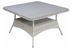 Gartentisch  Dublin 115 x 115 cm | Rattan & Keramik