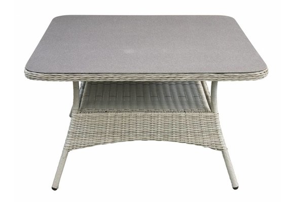 Gartentisch  Dublin 115 x 115 cm | Mystic Grau | Rattan & Keramik