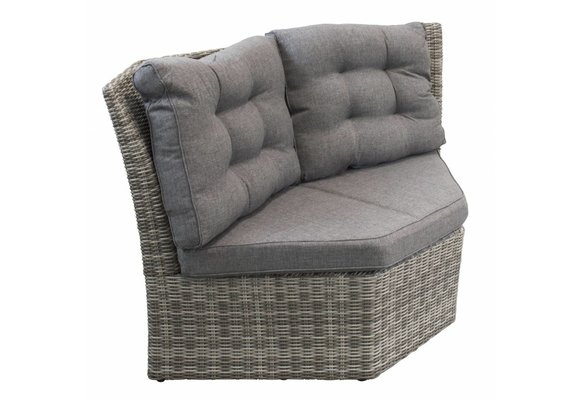 XL-Eckteil Dublin | Aschgrau | Rattan