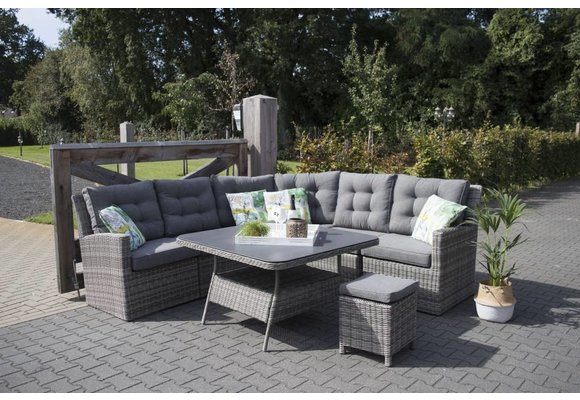 XL-Eckteil Dublin | Aschgrau | Rattan