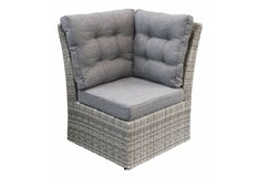 90-Grad-Eckteil Dublin | Aschgrau | Rattan