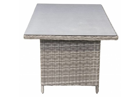 Gartentisch Dublin 145 x 85 cm | Aschgrau | Polyrattan & Keramik