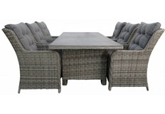 7-teiliges Gartenset | 6 Dublin Gartenstühle | Gartentisch Dublin 230 cm mit Keramikplatte