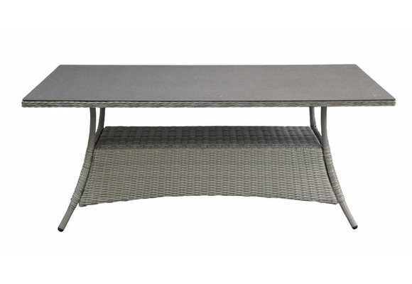 Gartentisch Dublin 160 x 90 cm | Mystic Grau | Polyrattan & Keramik