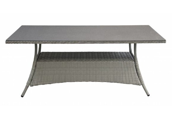 Gartentisch Dublin 180 x 100 cm | Mystic Grau | Polyrattan & Keramik