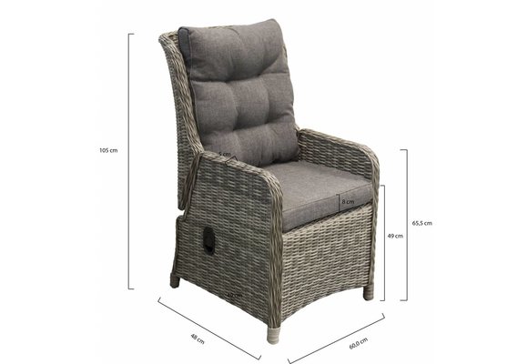 7-teiliges Gartenset | 6 verstellbare  Gartenstühle Dublin | Dublin Gartentisch 180 cm