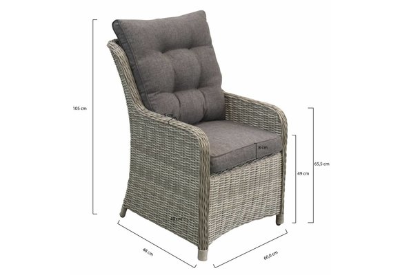 7-teiliges Gartenset | 6 Dublin Gartenstühle | Gartentisch Dublin 180 cm mit Keramikplatte