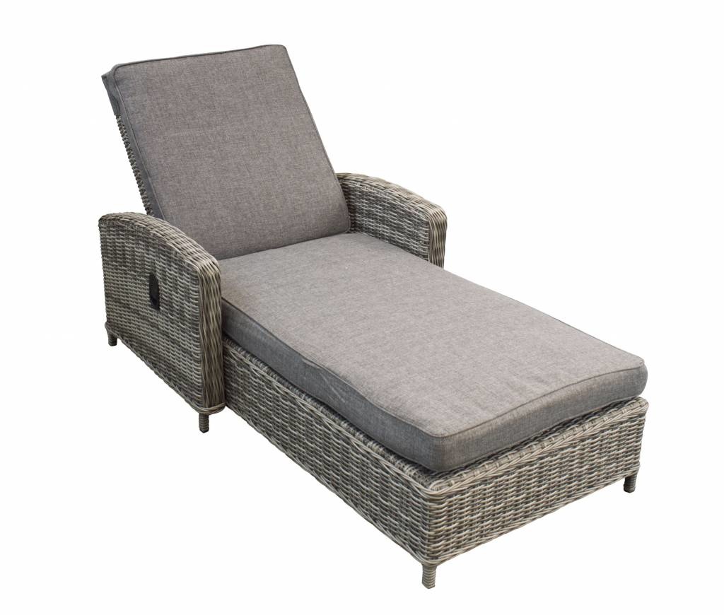 4 Jahreszeiten Gartenmöbel Gartenliege Dublin | Aschgrau | Rattan
