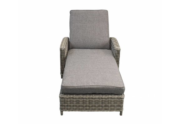 Gartenliege Dublin | Aschgrau | Rattan