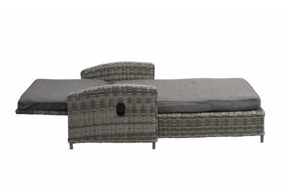 Gartenliege Dublin | Aschgrau | Rattan