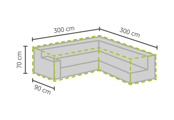 Lounge Set Schutzhülle L-Form 300 / 90x300 / 90x70 cm