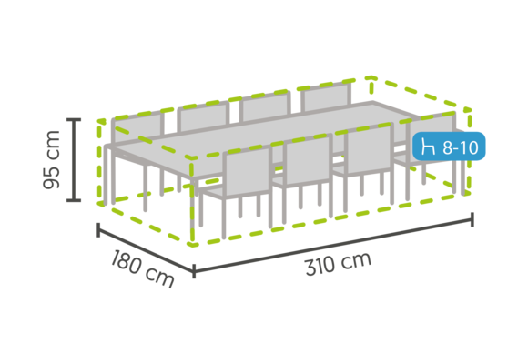 Gartenmöbel-Set Schutzhülle 310x180x95 cm