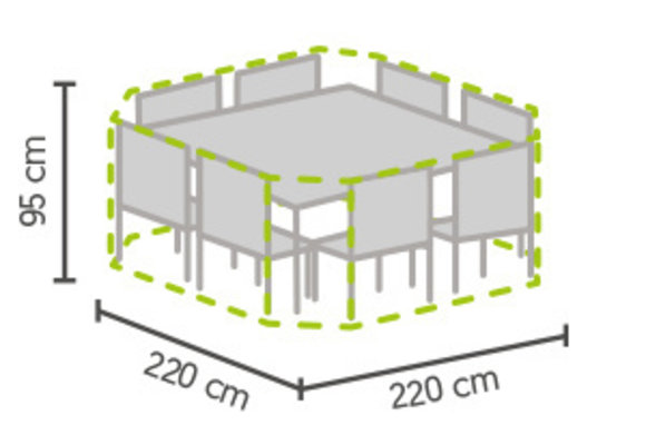 Garten-Set Schutzhülle achteckig 220 x 220 x 95 cm