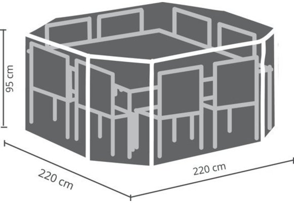 Gartenmöbel-Set Schutzhülle achteckig 220 x 220 x 95 cm