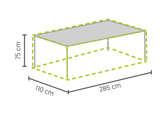 Tischschutzhülle 285 x 110 x 75 cm