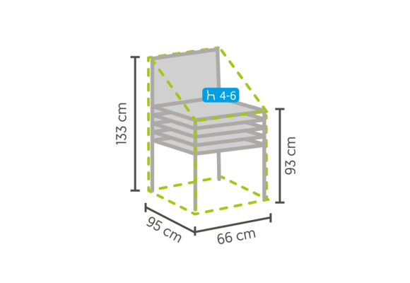 Schutzhülle für Stapelstühle 66 x 95 x 133 / 93 cm