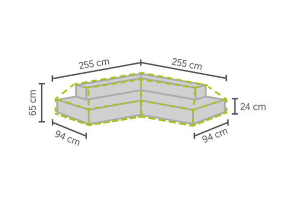 Lounge-Set Schutzhülle Plateau 255 / 215x255 / 215x93x65 cm