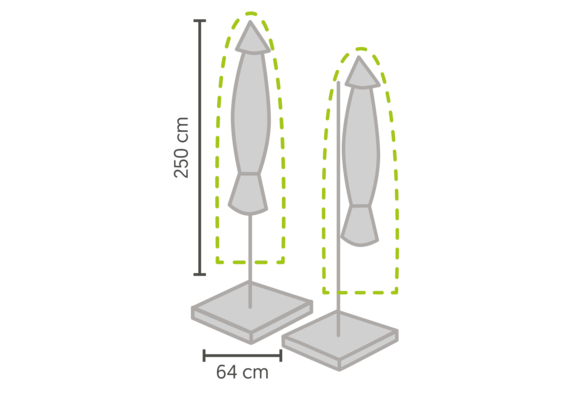 Sonnenschirm-Schutzhülle 250 x 64 cm