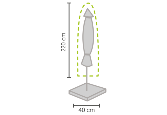 Sonnenschirm-Schutzhülle 220 x 40 cm