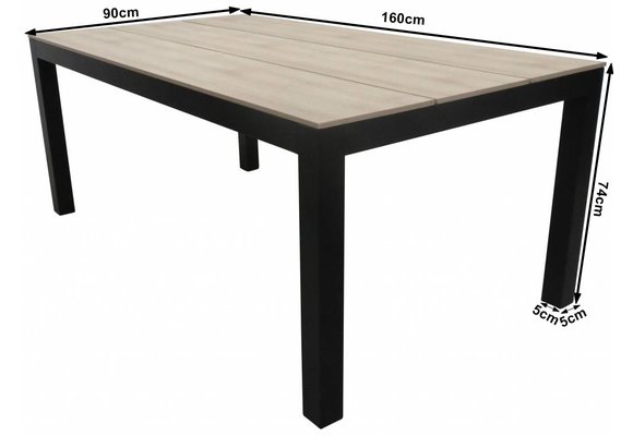 5-teiliges Gartenset | 4 Dublin Gartenstühle | Limasol Gartentisch 160 oder 180 cm