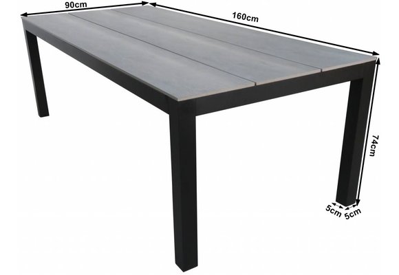 5-teiliges Gartenset | 4 verstellbare Palermo Stühle | Limasol Gartentisch 160 oder 180 cm