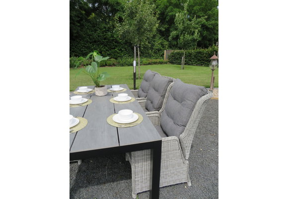 7-teiliges Gartenset | 6 verstellbare Gartenstühle Dublin | Gartentisch Limasol 225 cm