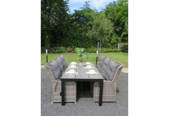 7-teiliges Gartenset | 6 verstellbare Gartenstühle Dublin | Limasol Gartentisch | 225 cm