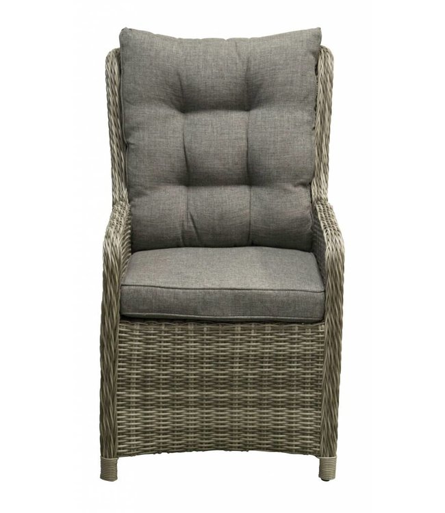 7-Teilige Gartenset 6 Milano verstellbare Stuhle (Ash Grey) mit 230 cm