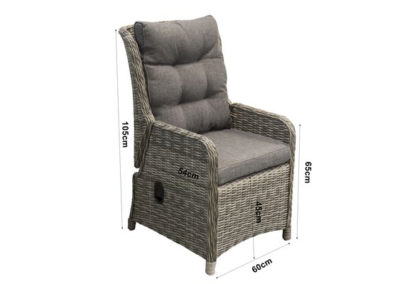 7-teiliges Gartenset | 6 verstellbare Stühle Dublin | Gartentisch mit Keramikplatte | 230 cm