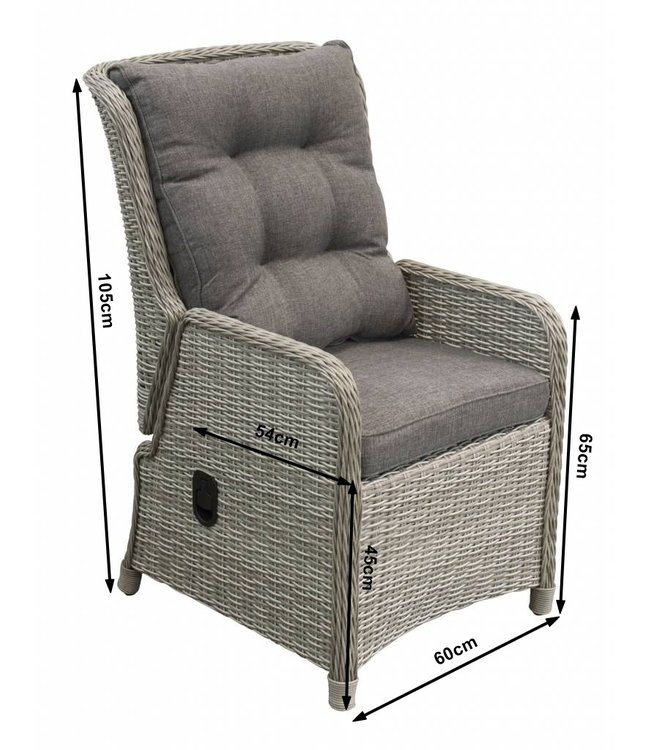 7-teiliges Gartenset 6 verstellbaren Milano Stühlen 230 cm Tisch (My