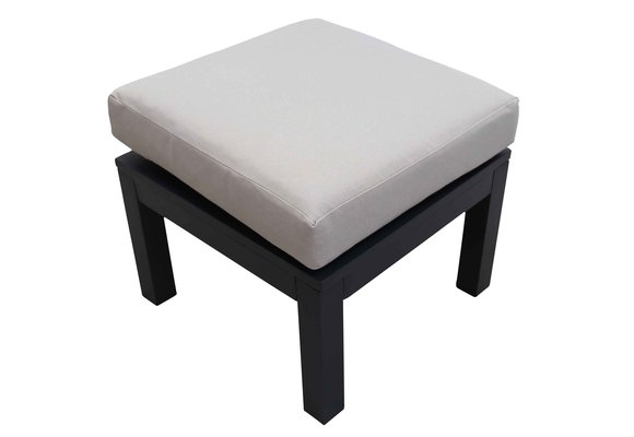 Hocker | Bezano | Mattschwarz / Creme | Aluminium