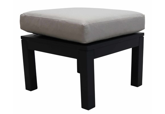 Hocker | Bezano | Mattschwarz / Creme | Aluminium