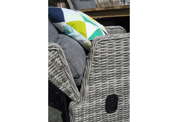 5-teiliges Gartenset | 4 verstellbare Dublin Gartenstühle | Limasol Gartentisch | ø 120 cm