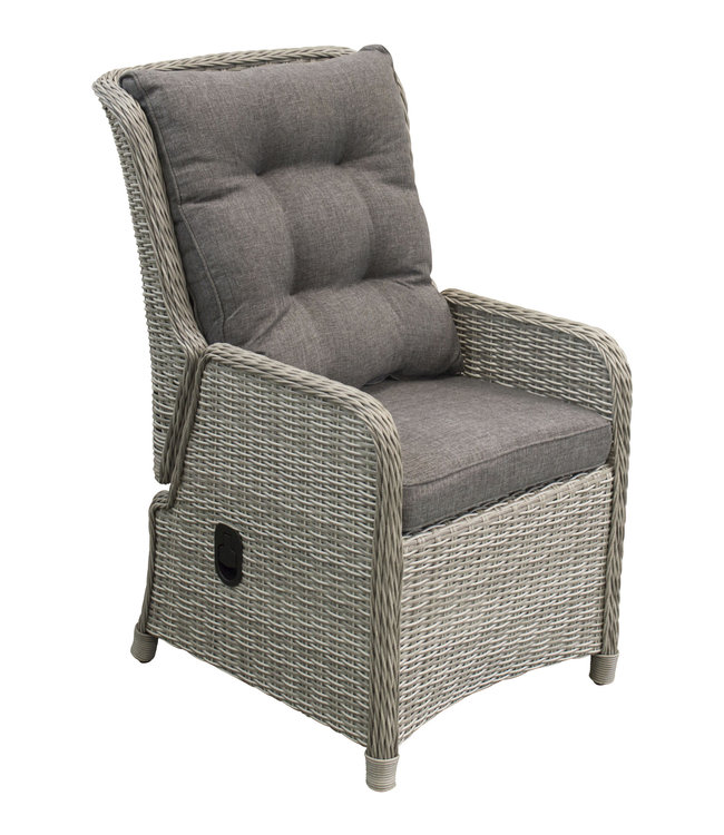 7-Teilige Gartenset 6 Milano Verstellbare Gartenstühle (Mystic Grey