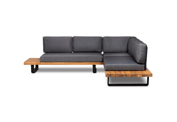 Ecklounge-Set Barstano | Grau | Akazienholz und Aluminium