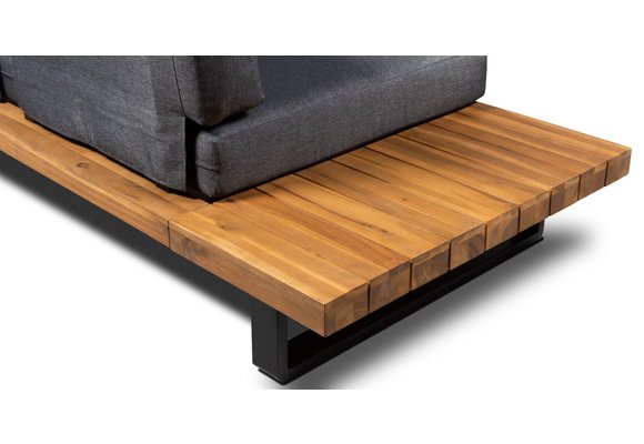 Ecklounge-Set Barstano | Grau | Akazienholz und Aluminium