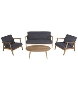 Eurofar Garden Furniture 4-teiliges Narvik Lounge-Set | Grau | Acaciaholz Eurofar