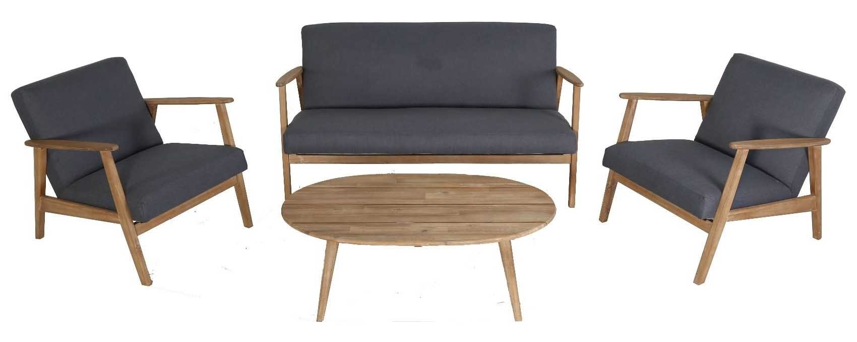 Eurofar Garden Furniture Narvik Lounge-Set | 4-teilig | Grau | Akazienholz