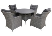 5-teiliges Gartenset | 4 Dublin Gartenstühle | Dublin Gartentisch | ø 120 cm
