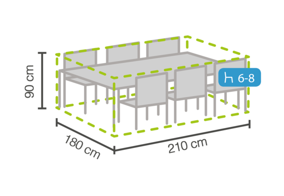 Gartenset Schutzhülle 210 x 180 x 90 cm