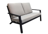 2-Sitzer Lounge-Sofa | Bezano Mattschwarz / Creme | Aluminium