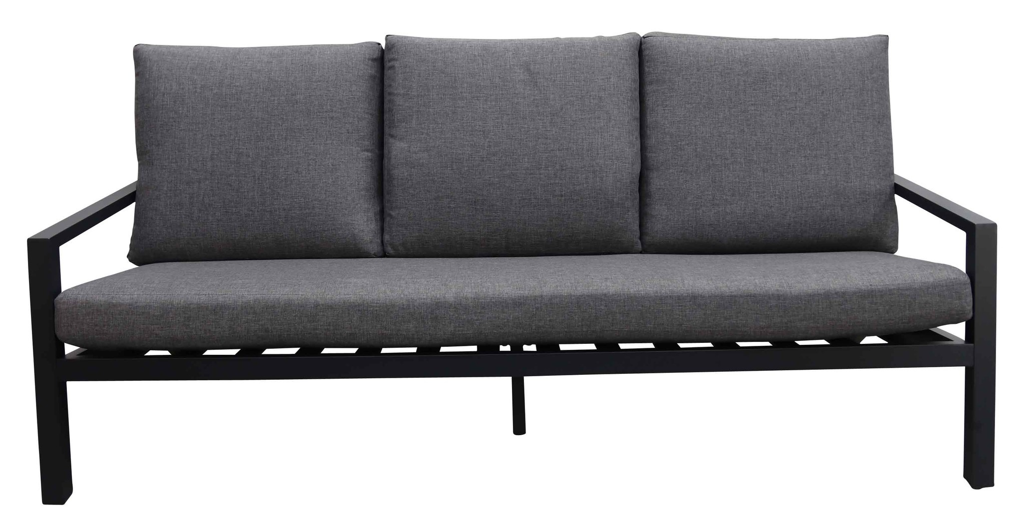 3Sitzer Loungesofa Bolzano Matt Schwarz / Grau Aluminium 4