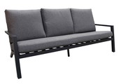 3-Sitzer Lounge-Sofa | Bezano | Mattschwarz / Grau | Aluminium