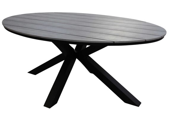 7-Teiliges Garten-set 6 Dublin Verstellbare Gartenstühle (Mystic Grau) / Limasol  Tish Oval 220cm Grau