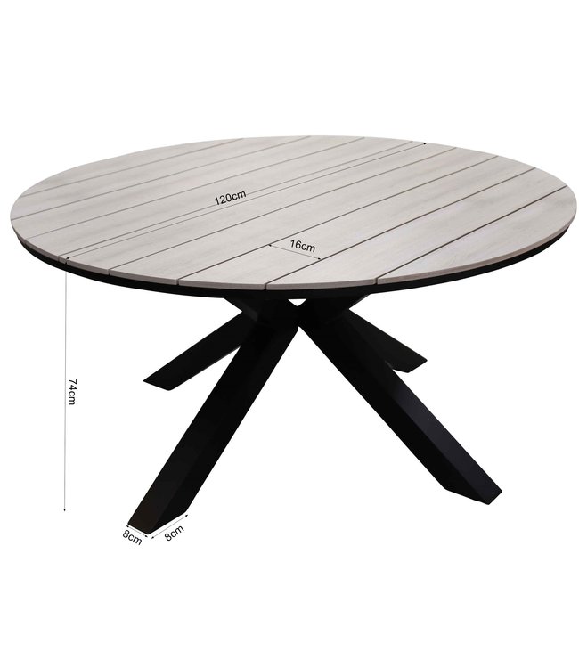 5-Teilige Gartenset 4 Milano verstellbare Gartenstühle (Mystic Grey