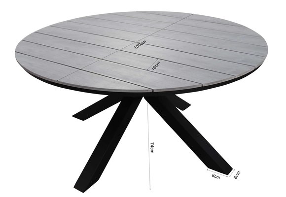 7-teiliges Gartenset | 6 Pisa Gartenstühle | Limasol Gartentisch | ø 150 cm