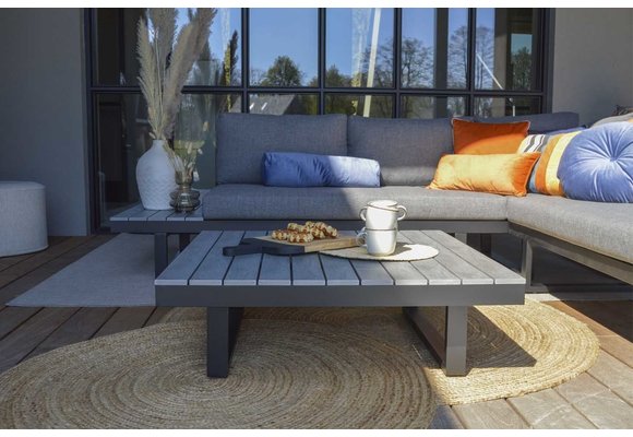 Plattform Lounge-Set Hoedspruit | 4-teilig | Grau | Aluminium & Polywood