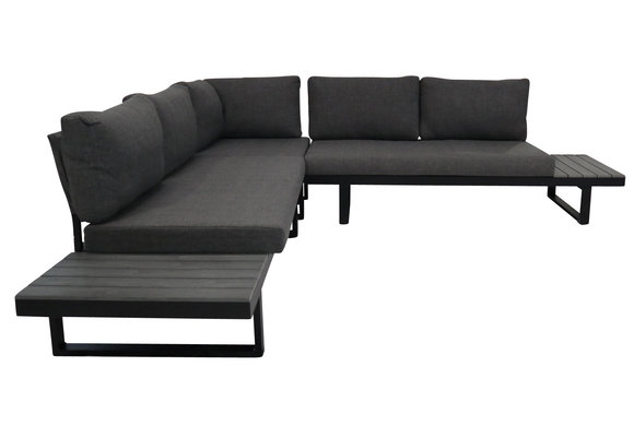 Plattform Lounge-Set Hoedspruit | 4-teilig | Grau | Aluminium & Polywood